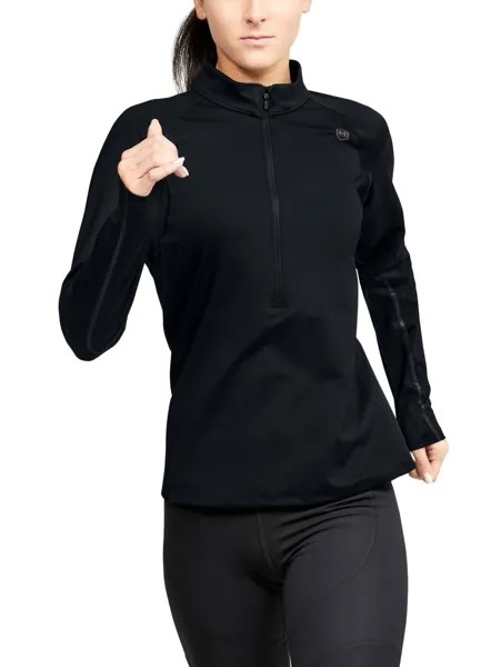 Свитшот женский Under Armour Ua Rush Run Coldgear Half Zip черный LG