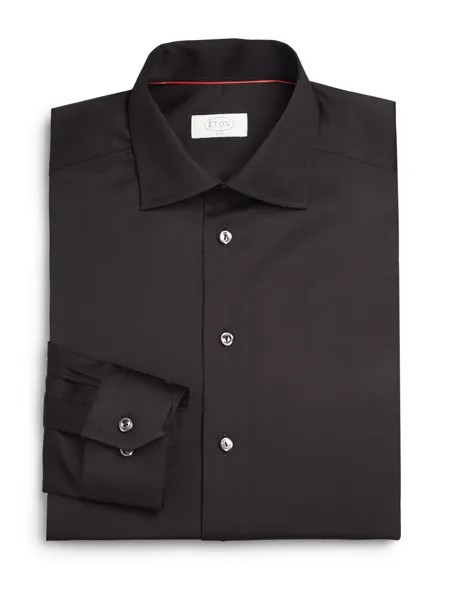 Рубашка облегающего кроя из твила Eton, черный