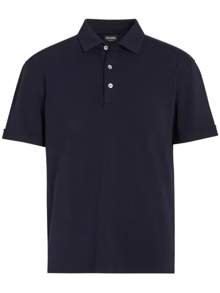 Zegna шерстяная рубашка поло, синий