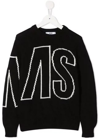 MSGM Kids джемпер с вышитым логотипом