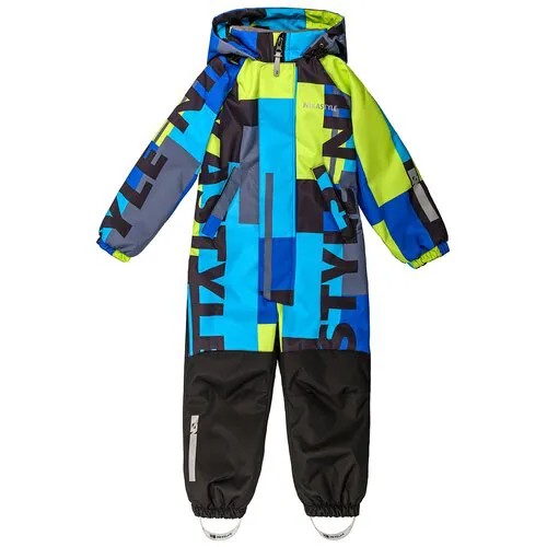 Комбинезон утеплённый NikaStyle 8м1121 (салатовый/черный) для малышей - размер 92