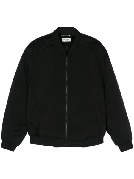 Saint Laurent утепленная куртка-бомбер Тедди, черный