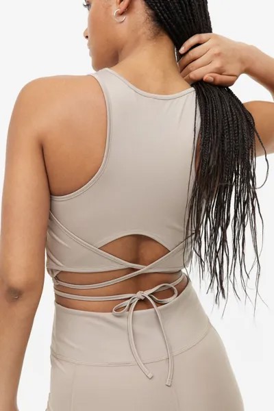Короткая спортивная футболка DryMove H&M