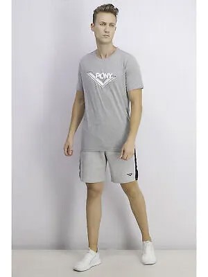 Мужская серая футболка классического кроя с короткими рукавами PONY M