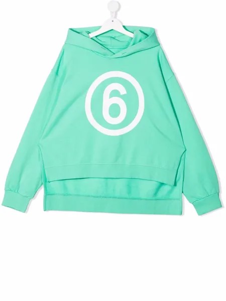 MM6 Maison Margiela Kids худи асимметричного кроя с логотипом