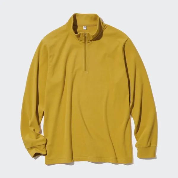 Пуловер Uniqlo унисекс эластичный флисовый с полумолнией, желтый