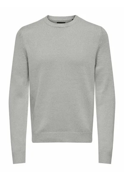 Свитер ONSCHRIS REG 5 CREW NOOS Only & Sons, мираж серый