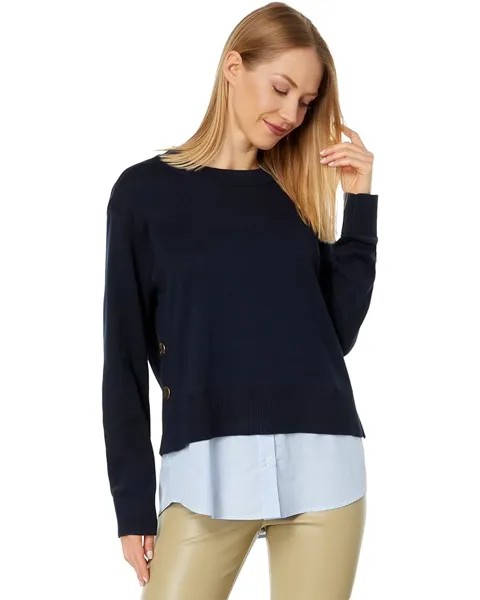 Свитер Tommy Hilfiger Stripe Twofer, цвет Sky Captain/Cornflower Blue/White