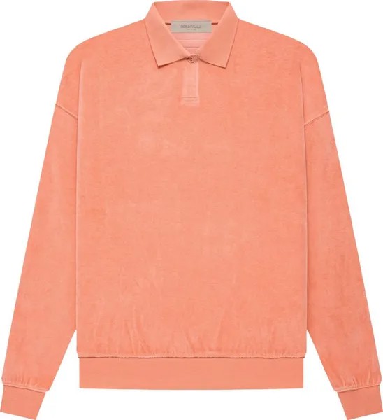 Лонгслив Fear of God Essentials Velour Long-Sleeve Polo 'Coral', оранжевый