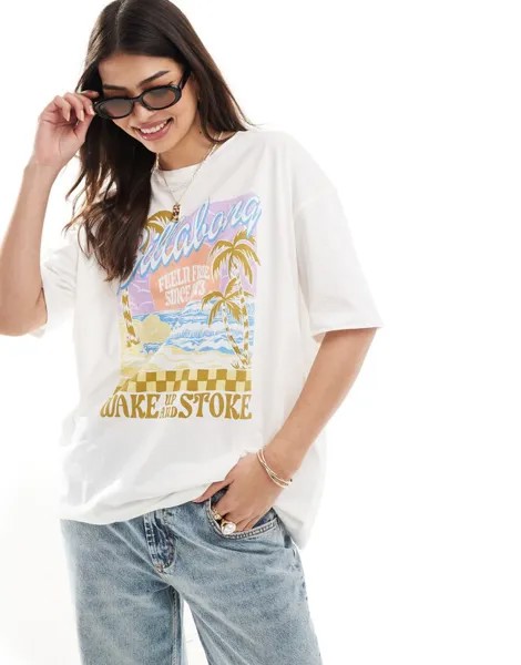 Кремовая футболка Billabong Wake Up And Stoke