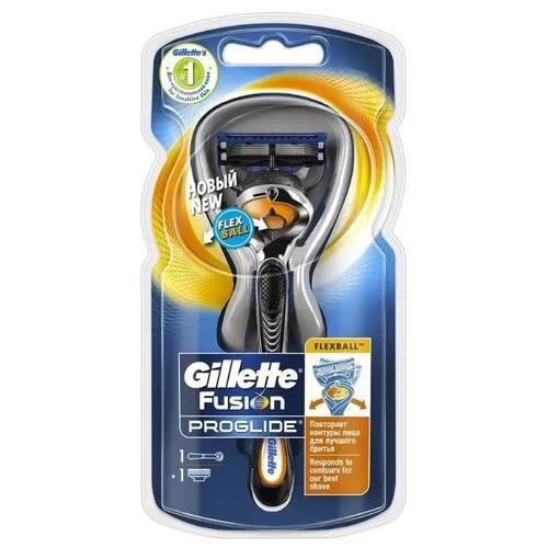Бритвенный станок Gillette Fusion5 ProGlide Flexball ,черный / серебристый, сменные кассеты 1 шт.