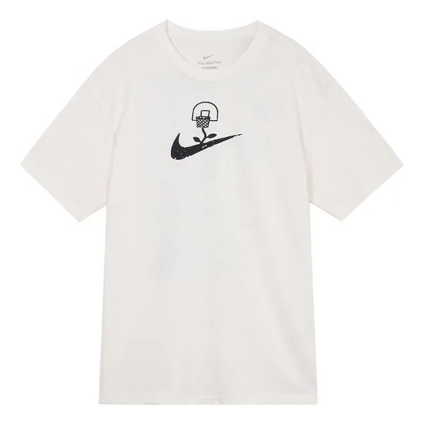 Футболка Men's Nike Logo Printing Pattern Pullover Casual Short Sleeve White T-Shirt, белый