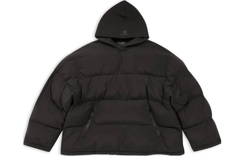 Спортивная куртка-пуховик B унисекс, черная Balenciaga, черный