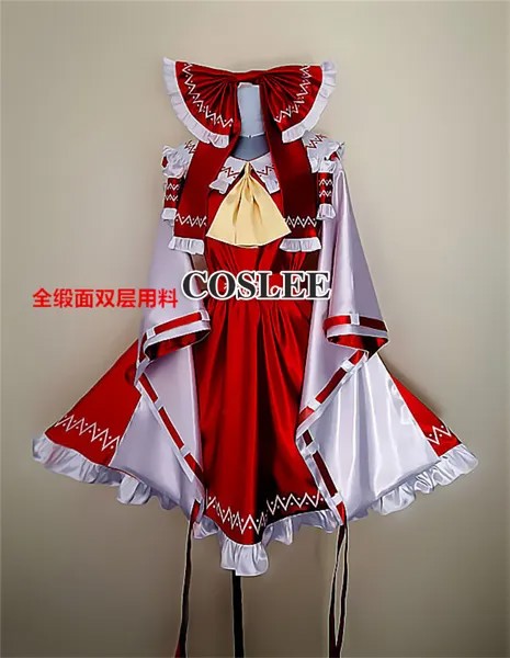 COSLEE [XS-3XL] Touhou Project Hakurei Reimu красное платье лолиты повседневная униформа косплей костюм женский наряд на Хэллоуин на заказ