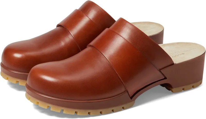 Ботильоны на каблуке Comfort Clog ECCO, цвет Cognac