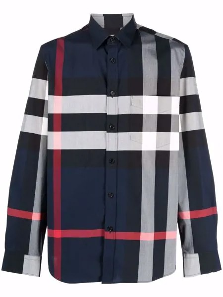 Burberry клетчатая рубашка с длинными рукавами