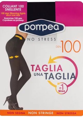 Женские колготки Pompea, TAGLIA 100 den, (лоский шов) с моделирующими шортиками, размер 3, черный
