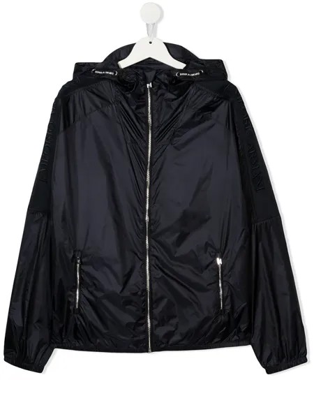 Emporio Armani Kids пуховик с капюшоном и логотипом