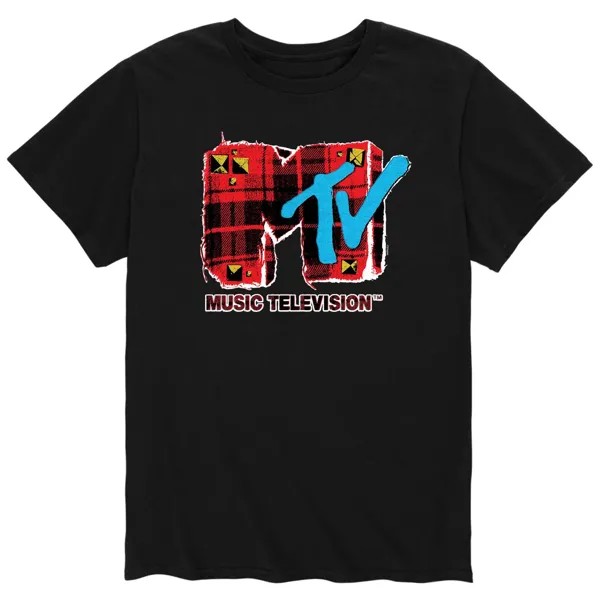 Мужская футболка в клетку MTV в стиле гранж Licensed Character