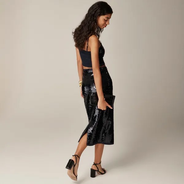 Юбка-Карандаш из коллекции пайеток J.Crew, синий