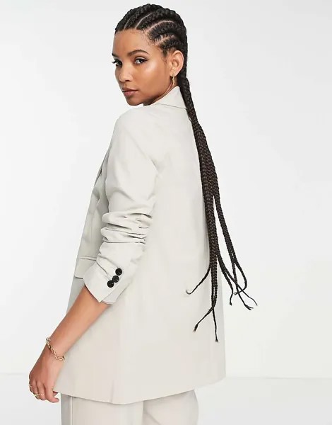 Бледно-серый приталенный пиджак Topshop Tall в тон
