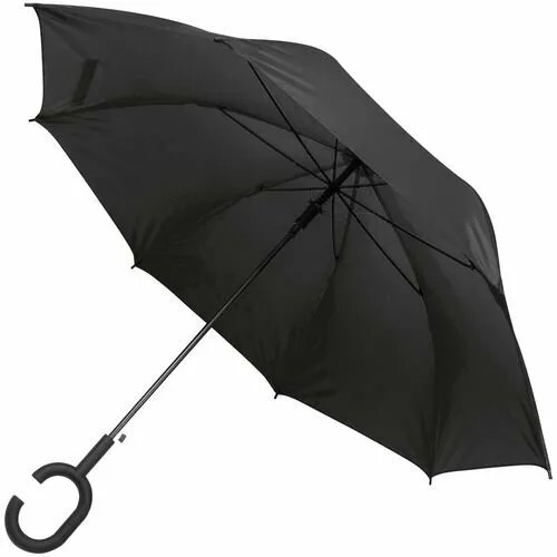 Зонт-трость Oasis, полуавтомат, для мужчин, черный