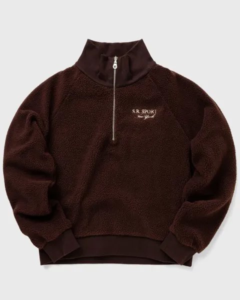 Свитер Sporty & Rich Wmns Sherpa Fleece Quarter Zip, цвет chocolate