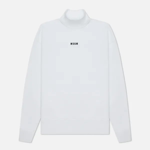 Мужская толстовка MSGM Micrologo Basic Unbrushed High Collar белый, Размер S