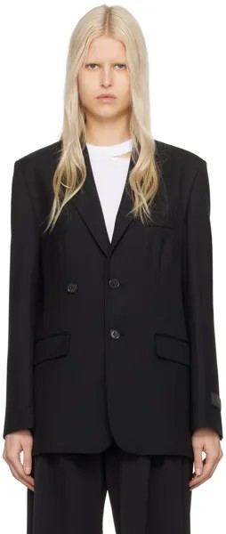 Черный двубортный пиджак Mm6 Maison Margiela