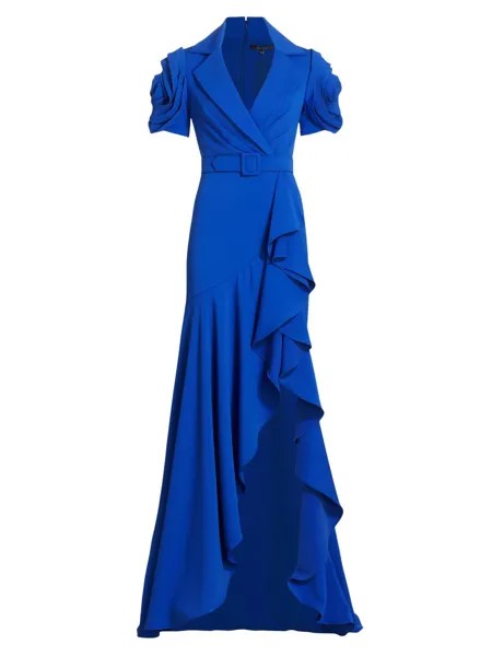 Платье хай-лоу с розеткой и оборками Badgley Mischka