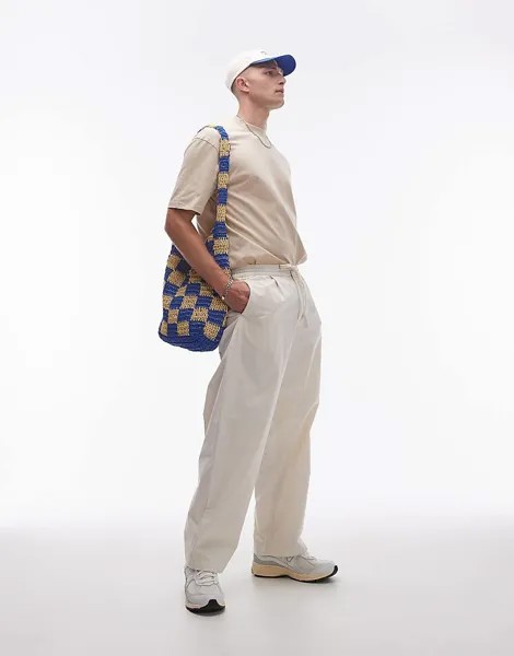 Бежевые широкие брюки Topman