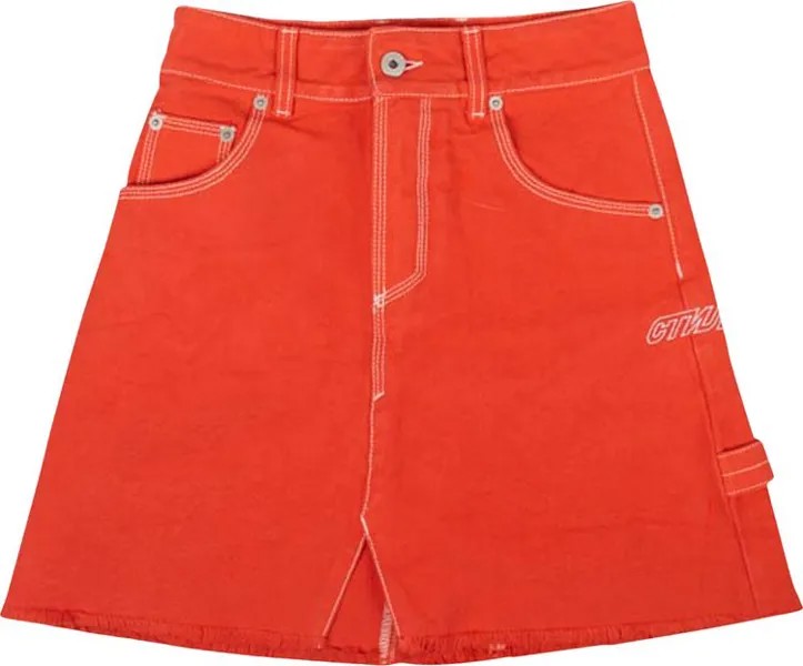 Юбка Heron Preston Cotton Workwear Skirt Coral Red/White, оранжевый