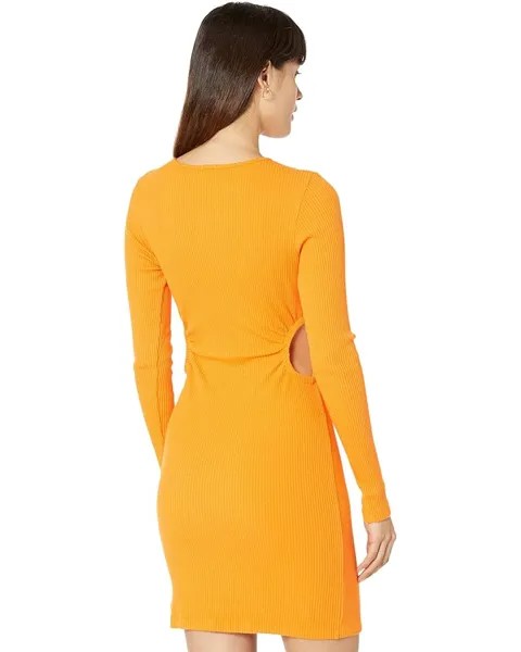 Платье MONROW Brushed Rib Dress w/ Circular Cutout, цвет Mango