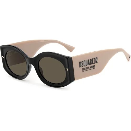 Солнцезащитные очки DSQUARED2 D2 0071/S 0WM 70, черный, бежевый