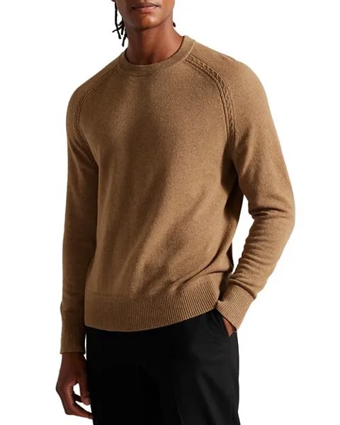 Кашемировый свитер Glant с круглым вырезом Ted Baker, цвет Tan/Beige