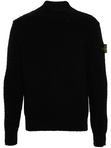 Stone Island джемпер 3D-вязаный с изображением компаса, черный