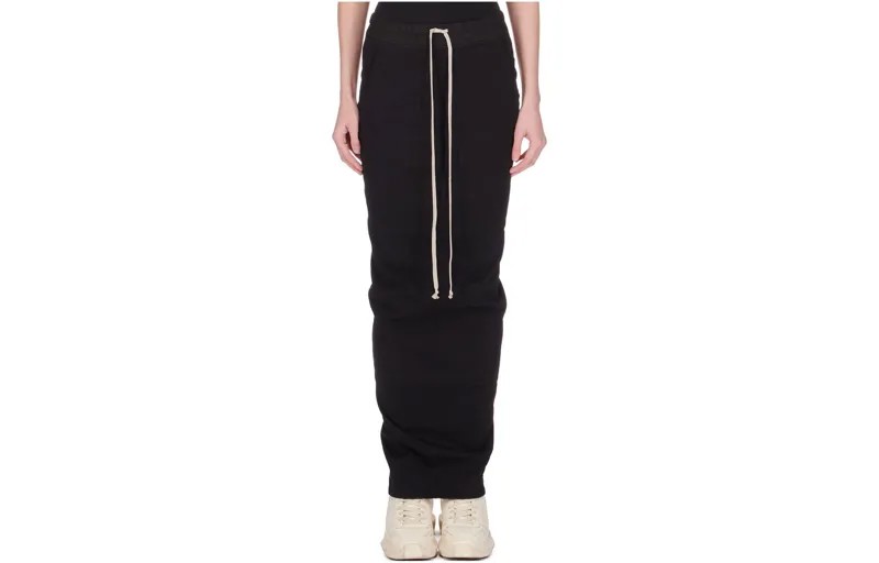 Повседневная длинная юбка женская черная Rick Owens Drkshdw