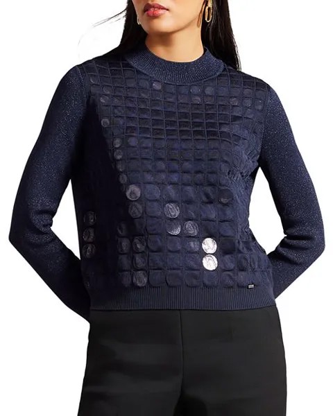 Свитер с пайетками-ловушками Ted Baker, цвет Blue
