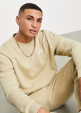 Флисовый свитшот бежевого цвета Nike Club-Нейтральный