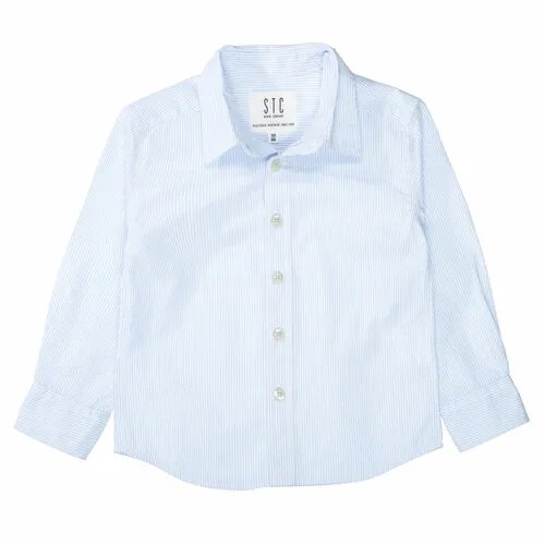 Рубашка Staccato,  для мальчиков, хлопок, на пуговицах, длинный рукав, размер 92/98, голубой