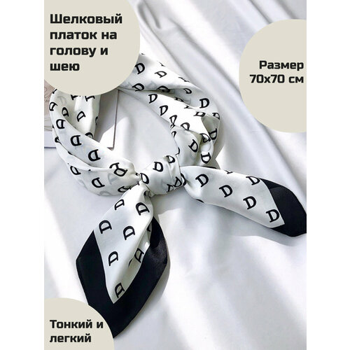 Платок FurryFriends,70х70 см, черный, белый