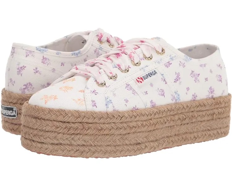 Кроссовки Superga 2790 Rope Flower Print Mix Laces, цвет White Floral Mix