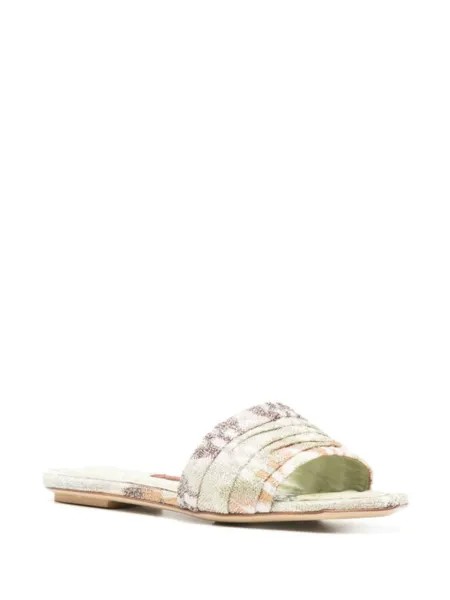 Missoni мюли с узором зигзаг и эффектом металлик, зеленый