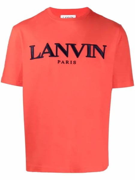 LANVIN футболка с вышитым логотипом