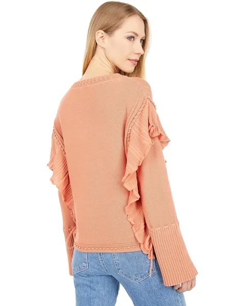 Свитер Rebecca Taylor Pointelle Quilt Pullover, цвет Terra