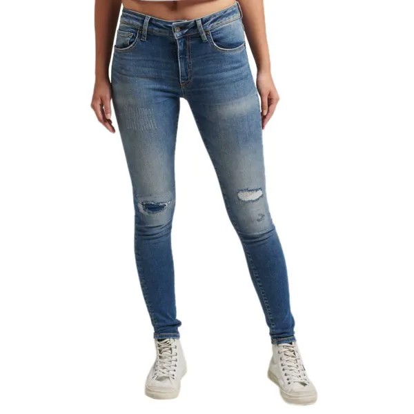 Джинсы Superdry Vintage Mid Rise Skinny, синий