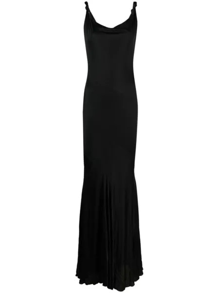 Blumarine вечернее платье с перекрученной деталью, черный