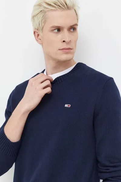 Хлопковый свитер Tommy Jeans, темно-синий