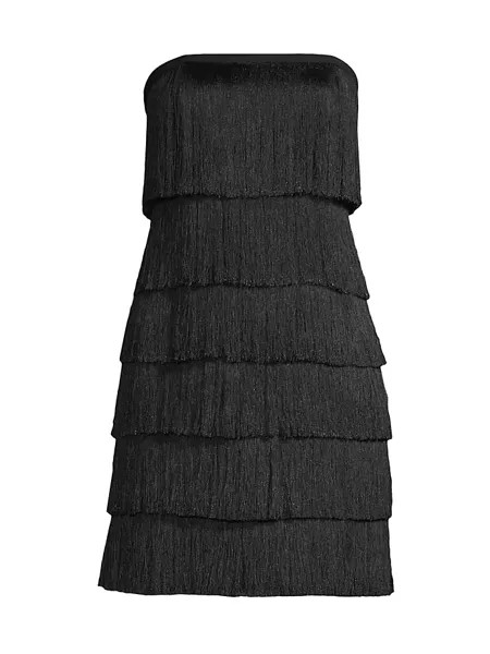Мини-платье Nuoir с металлизированной бахромой Milly, черный