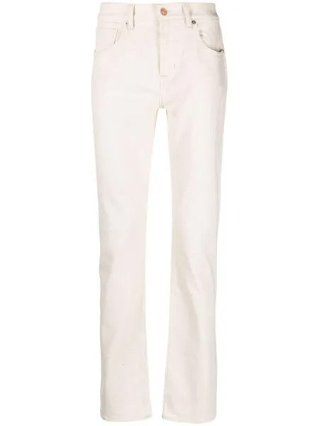 7 For All Mankind прямые джинсы средней посадки, нейтральный цвет